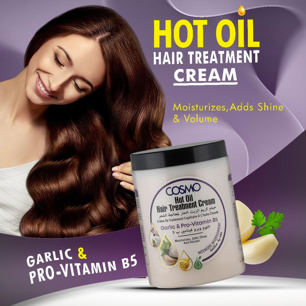Garlic & Pro-Vitamin B5 Hot Oil Hair Treatment Cream by Cosmo 1000ml