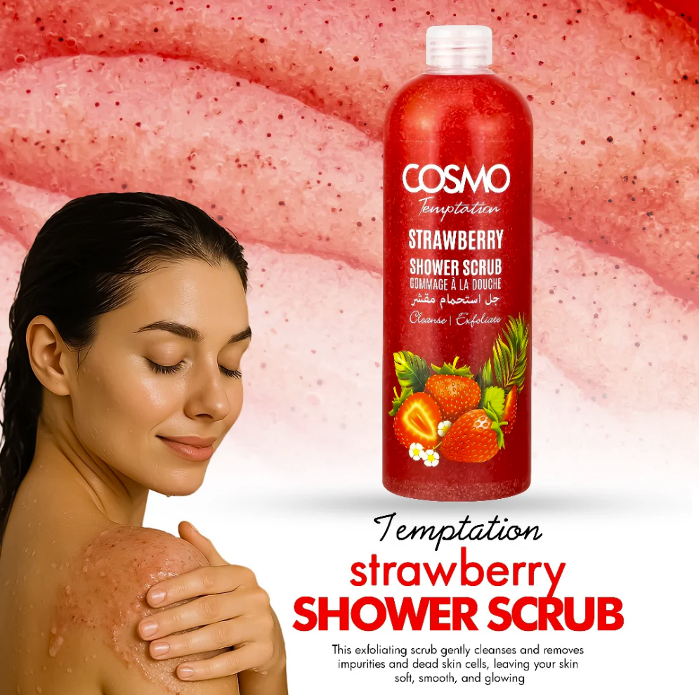 Temptation Strawberry Shower Scrub by Cosmo 1000ml